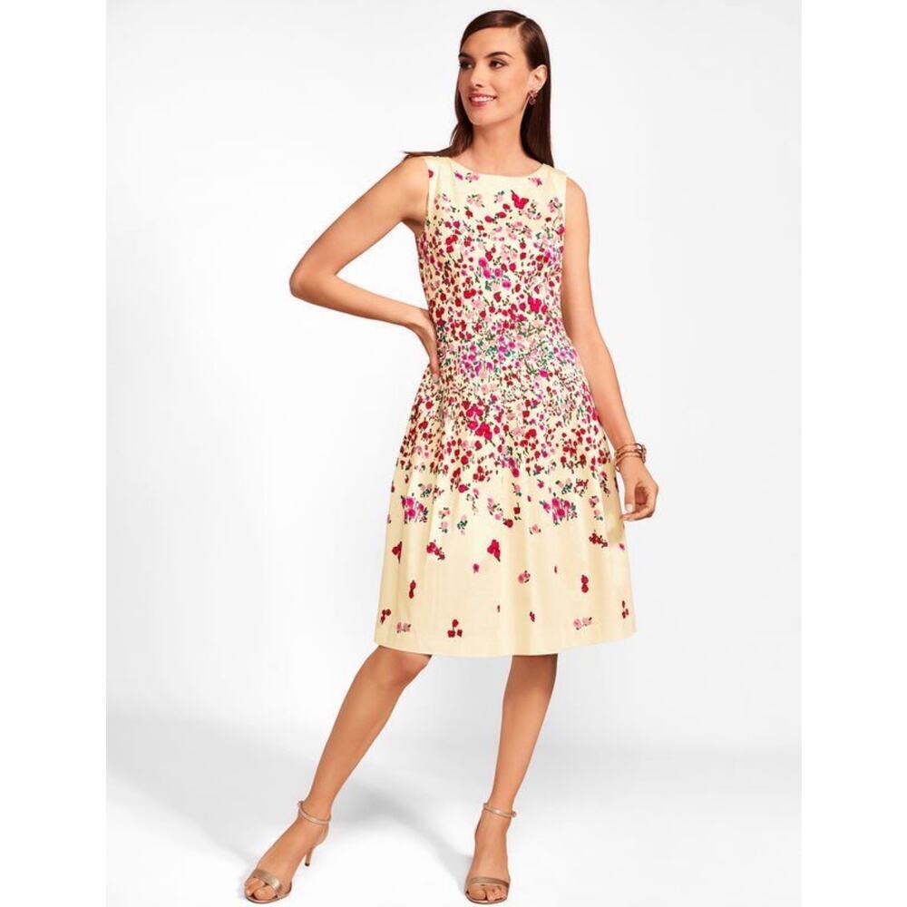 Talbots Rose Garden A-Line Sleeveless Dress Women’s Size 6p